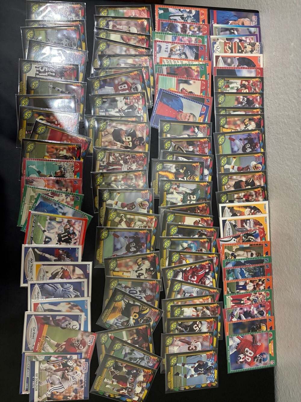 90-100 Vintage Football Card Lot NFL Bulk 5 Penny Sleeves Mixed Brands Baseball